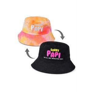 Sorry Papi Reversible Bucket Hat – Black & Tie Dye Festival Hat
